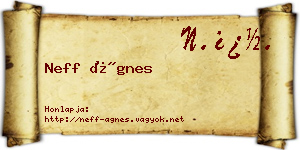 Neff Ágnes névjegykártya